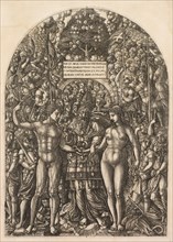 Marriage of Adam and Eve, 1555. Jean Duvet (French, 1485-1561). Engraving