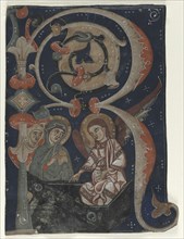 Historiated Initial (R) Excised from a Gradual: The Three Marys at the Tomb, c. 1200-1230. Italy,