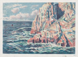 The Sea at Camaret, The Red Rocks, 1895. Maximilien Luce (French, 1858-1941). Lithograph
