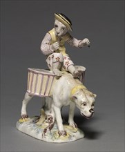 Figure of a Monkey on a Dog, c. 1745. Mennecy- Villeroy Factory (French). Soft-paste porcelain with