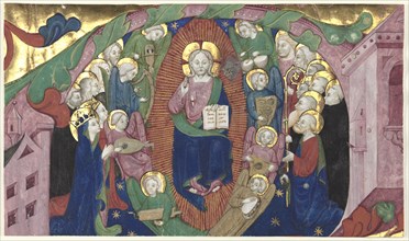 Fragment of a Historiated Initial from a Choir Book: Christ in Majesty, c. 1400. Attributed to