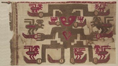 Large Cloth, 1100-1400. Peru, North Coast, Chimu Culture, 12th-15th century. Plain tabby, brocaded: