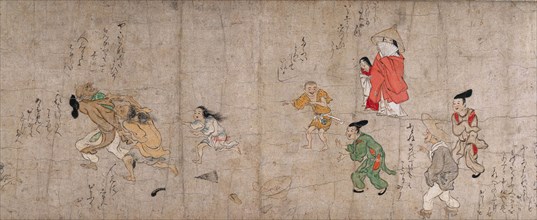 Fukutomi Zoshi, 1400s. Japan, Kamakura period (1185-1333). Handscroll; ink and color on paper;