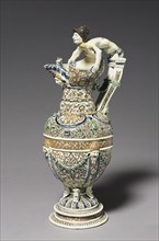 Ewer, c. 1540-1567. Saint-Porchaire (French). Lead-glazed, white-paste earthenware with inlaid slip