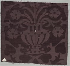 Fragment of Silk Damask Textile, 1500s. Italy or Spain, 16th century. Damask, silk; average: 47.6 x