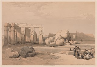 Egypt and Nubia:  Volume II - No. 4, Fragments of the Great Colossi, at the Memnonium, 1838. Louis