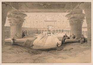 Egypt and Nubia:  Volume I - No. 32, View from under the Portico of the Temple of Edfou, Upper