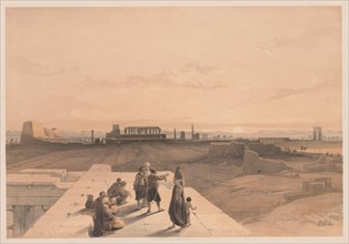 Egypt and Nubia:  Volume I - No. 38, Ruins of Karnak, 1838. Louis Haghe (British, 1806-1885). Color