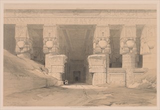 Egypt and Nubia:  Volume I - No. 35, Dendera, 1838. Louis Haghe (British, 1806-1885). Color