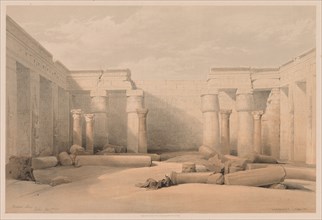 Egypt and Nubia:  Volume II - No. 18, Medinet Abou, Thebes, 1832. Louis Haghe (British, 1806-1885).