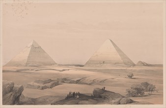 Egypt and Nubia:  Volume I - No. 3, Pyramids of Gizeh, 1838. Louis Haghe (British, 1806-1885).
