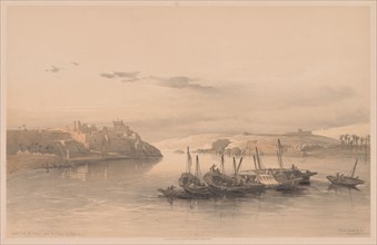 Egypt and Nubia:  Volume II - No. 28, General View of Asouan and the Island of Elephantine, 1838.
