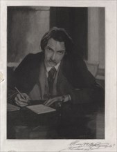 Robert Louis Stevenson, 1909. Henry Wolf (American, 1852-1916). Wood engraving