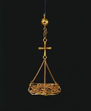 Votive Polycandelon (Lamp Holder), 500s. Byzantium, Byzantine period, 6th century. Gold; overall: