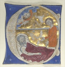 Historiated Initial Excised from a Bible, 1200s. Italy, 13th century. Tempera and gold on