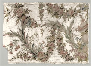 Coverlet Fragment, c. 1760-1770. Philippe de Lasalle (French, 1723-1805). Embroidered satin and