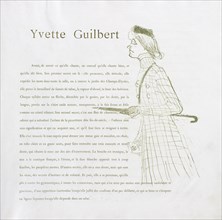 Yvette Guilbert-French Series:  No. 1, 1894. Henri de Toulouse-Lautrec (French, 1864-1901).