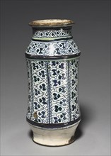 Albarello, c. 1450. Italy, Tuscany, 15th century. Tin-glazed earthenware (maiolica); overall: 34.3