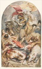The Conversion of Saul with Horseman and Banner, c. 1645-1647. Jacob Jordaens (Flemish, 1593-1678).
