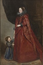 A Genoese Lady with Her Child, c. 1623-1625. Anthony van Dyck (Flemish, 1599-1641). Oil on canvas;