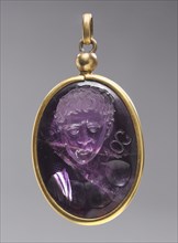 Intaglio with Male Portrait Bust, 500s. Byzantium, 6th century. Amethyst with gold mount; overall: