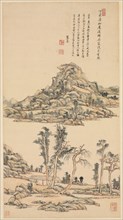 Landscape in the Color Style of Ni Zan, 1707. Wang Yuanqi (Chinese, 1642-1715). Hanging scroll, ink
