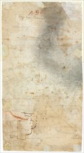 Architectural Sketch, 1500s. Italy, 16th century. Pen and brown ink with red chalk (on separately