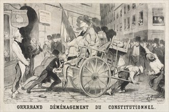 Published in Le Charivari, June 8, 1846 : Great Removal of the Constitutional Establishment, 1846.
