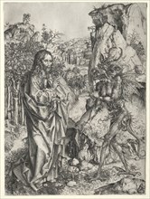 The Temptation of Christ, 1400s. Master L Cz (German). Engraving; sheet: 22.8 x 16.8 cm (9 x 6 5/8
