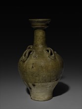 Vase with Loop Handles, 581- 618. China, Sui dynasty (581-618). Glazed stoneware; overall: 21.9 cm