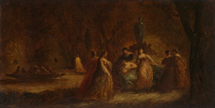 A Woodland Fête, c. 1853-1857 or c. 1862. Adolphe Monticelli (French, 1824-1886). Oil on fabric;