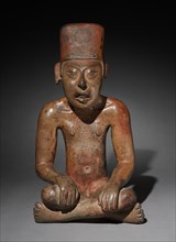 Seated Figure, 300 BC-AD 700. Mexico, Oaxaca, Zapotec style, 300 BC-AD 700. Ceramic, slip; overall: