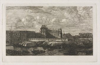 The Old Louvre from a Painting by Zeeman, 1651, 1866. Charles Meryon (French, 1821-1868). Etching