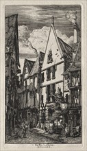 Rue des Toiles, Bourges, 1853. Charles Meryon (French, 1821-1868). Etching