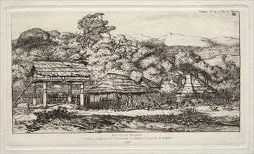 Native Barns and Huts at Akaroa, Banks' Peninsula, 1845, 1865. Charles Meryon (French, 1821-1868).