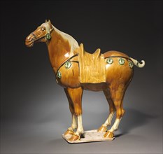 Horse, late 7th-8th Century. China, probably Henan province, Tang dynasty (618-907). Glazed