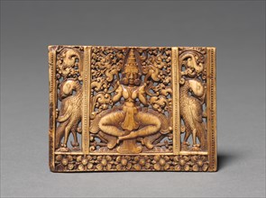 Comb Panel with a Seated Devi, 1600s. Ceylon, Kandy, 17th century. Ivory; overall: 6.2 x 8.9 x 0.7