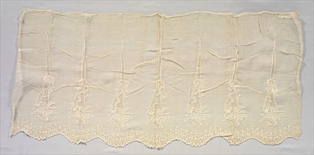 Sleeve, c. 1875-1900. Philippines, late 19th century. Plain weave piña cloth with embroidery;