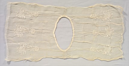 Blouse Front, c 1875- 1900. Philippines, Late 19th century. Plain weave piña cloth with embroidery;