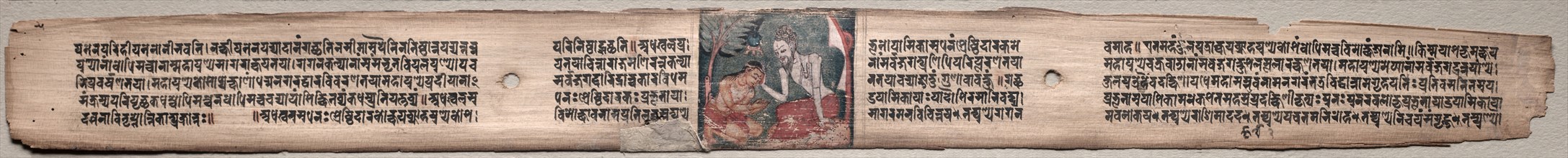 Leaf from Gandavyuha: Sudhana is Blessed by a Rishi, from Chapter 16 Prabhutopasika (recto),