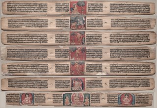 Seven Leaves from a Manuscript of the Gandavyuha-sutra, 1000s-1100s. Eastern India, Pala period.