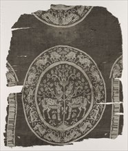 Fragment of Tomb Cover, 998. Iran or Iraq, 10th century. Double-face compound twill; silk; overall:
