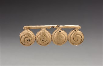Linked Shells Pendant, c. 900-1550. Central Colombia, Muisca Style, 10th-16th century. Cast gold;
