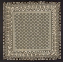 Square, 1800s. India, 19th century. Dukka muslin, woven and embroidered; overall: 94 x 93 cm (37 x