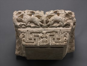 Engaged Capital with Animals, 400s - 500s. Egypt, 5th - 6th centuries, Coptic period. Limestone;