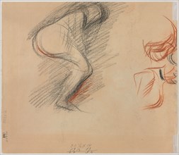 Figure Sketches, 1906. Jean Louis Forain (French, 1852-1931). Black and red chalk; sheet: 17.5 x 21