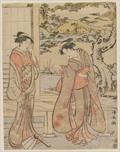 Woman Dropping a Lantern by a Porch, 1788. Torii Kiyonaga (Japanese, 1752-1815). Color woodblock