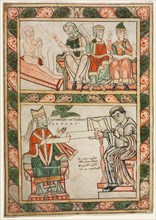 Title Page of St. Gregory's "Moralia": Job Visited by His Three Friends (above) and Gregory the
