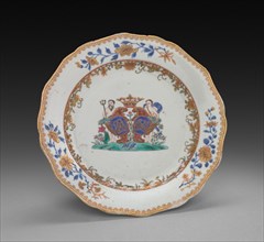 Dinner Plate, 1760-1770. China, Chinese Export, 18th century. Porcelain; diameter: 22.6 cm (8 7/8