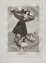 Ochenta Caprichos:  Volaverunt, 1793-1798. Francisco de Goya (Spanish, 1746-1828). Etching and